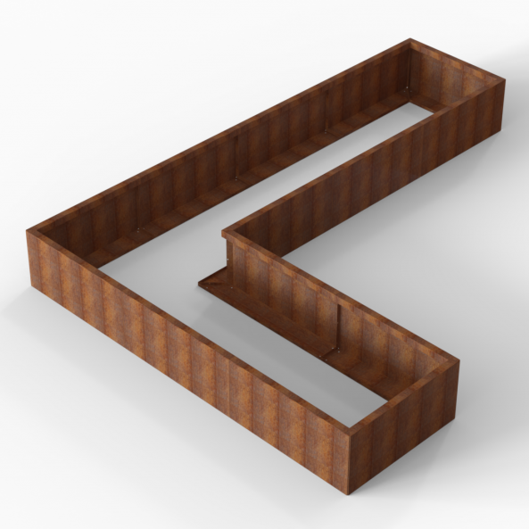 Plantenbak Module+ Corten 360x270x42 cm (90cm diep) - CORTEN