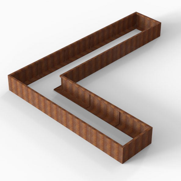 Plantenbak Module+ Corten 450x360x42 cm (90cm diep) - CORTEN
