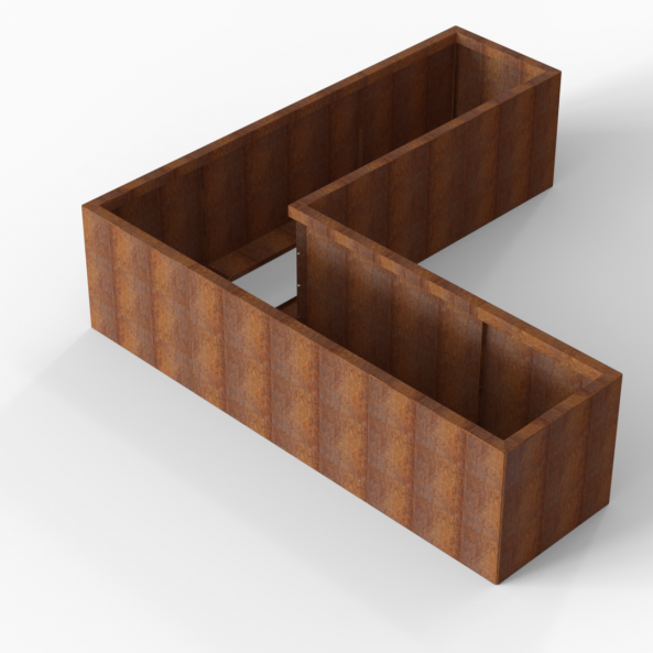 Plantenbak Module+ Corten 210x210x56 cm (60cm diep) - CORTEN