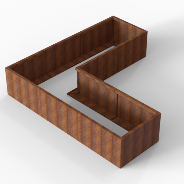 Plantenbak Module+ Corten 270x270x56 cm (90cm diep) - CORTEN