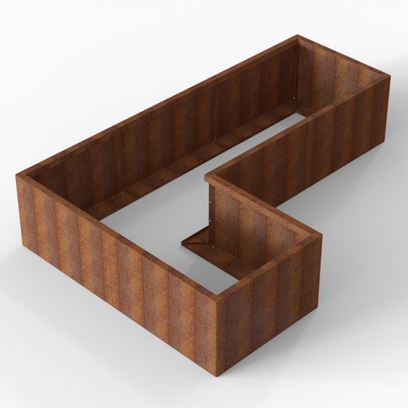 Plantenbak Module+ Corten 270x180x56 cm (90cm diep) - CORTEN