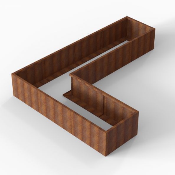 Plantenbak Module+ Corten 360x270x56 cm (90cm diep) - CORTEN