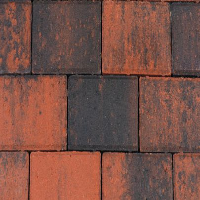 Betonklinkers Half *Redsun* 10.5x10.5x8 cm Rood/Zwart