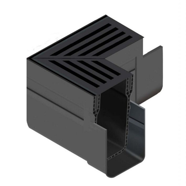 ACO Slim-Line hoekst.incl.zwart alu rstr
