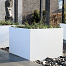 bloembak vlak poedercoat wit 60x60x60 cm