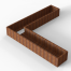 bloembak module l vorm 60x300x300x42 cm   corten