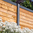 Berton©-sleufpaal Zaan antraciet vlakke kop 10 x 10 x 275 cm tussenmodel met brede ondersleuf