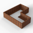 Plantenbak Module+ Corten 180x180x42 cm (90cm diep) - CORTEN