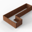 Plantenbak Module+ Corten 360x180x56 cm (90cm diep) - CORTEN