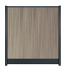 WPC (composiet) Fency naturel verticaal scherm 178 cm breed x ca. 200 cm hoog Misty met zwarte onderplank