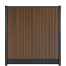 WPC (composiet) Fency Rhombus verticaal scherm 178 cm breed x ca. 200 cm hoog Mahonie met zwarte onderplank